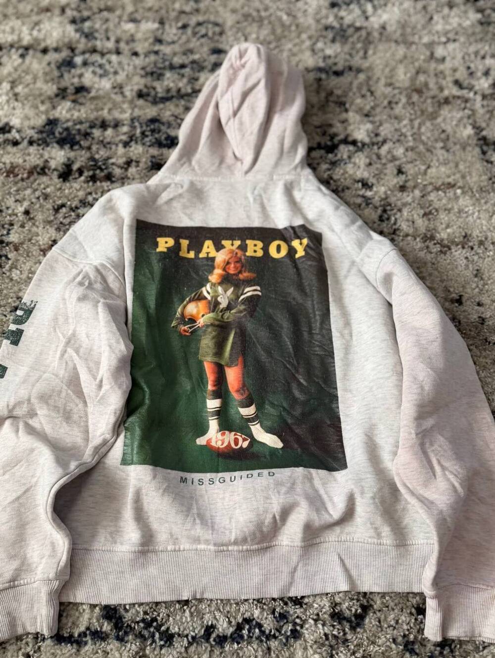 Missguided Playboy Gray Full Zip Hoodie US 2